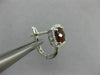 ESTATE 2.10CT DIAMOND & GARNET 14K WHITE GOLD HALO HEART LEVERBACK STUD EARRINGS