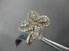 ESTATE .76CT DIAMOND 14KT YELLOW GOLD 3D CLASSIC 4 CLOVER FLOWER HALO LOVE RING
