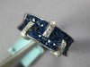 4.0CT DIAMOND & AAA SAPPHIRE 18K WHITE GOLD PRINCESS &ROUND INVISIBLE 3 ROW RING