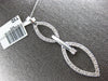 LARGE .38CT DIAMOND 14KT WHITE GOLD DOUBLE LEAF SOLITAIRE FUN FLOATING PENDANT
