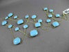 ANTIQUE EXTRA LONG 14KT YELLOW GOLD EXTRA FACET TURQUOISE BY THE YARD NECKLACE