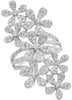 ESTATE LARGE 2.64CT DIAMOND 18KT WHITE GOLD 3D MULTI FLOWER FUN RING