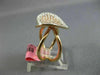ESTATE .97CT WHITE & PINK DIAMOND 18KT ROSE GOLD HEART SHAPE INFINITY LOVE RING