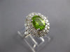 LARGE 2.16CT DIAMOND & AAA PERIDOT 14KT WHITE GOLD OVAL & ROUND DOUBLE HALO RING