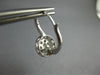 ESTATE LARGE .86CT DIAMOND 14K WHITE GOLD CLUSTER HALO ROUND LEVERBACK HANGING EARRINGS