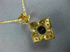ESTATE 1.50CT DIAMOND & AAA TANZANITE 14KT YELLOW GOLD HEART FLOWER PENDANT #398
