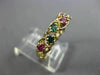 ESTATE .26CT AAA MULTI GEM 14K YELLOW GOLD ETOILE CRISS CROSS FLOWER RING #25883