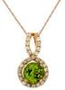 ESTATE 1.15CT DIAMOND & AAA PERIDOT 14KT ROSE GOLD ROUND INFINITY LOVE PENDANT