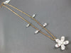 ESTATE .80CT DIAMOND 18K WHITE & ROSE GOLD FLOWER LEAF BY THE YARD LOVE NECKLACE