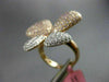 ESTATE EXTRA LARGE 4.14CT DIAMOND 18KT WHITE & ROSE GOLD BUTTERFLY FLOWER RING