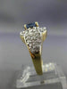 ESTATE WIDE 1.40CT DIAMOND & AAA SAPPHIRE 14K TWO TONE GOLD OVAL ENGAGEMENT RING