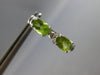 ESTATE 1.30CT DIAMOND & AAA PERIDOT 14KT WHITE GOLD HOOP HANGING EARRINGS #27907