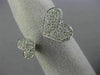 ESTATE WIDE .35CT DIAMOND 14KT WHITE GOLD 3D DOUBLE HEART MICRO PAVE LOVE RING