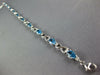 LONG 5.05CT DIAMOND & AAA BLUE TOPAZ 14KT WHITE GOLD OVAL X LOVE TENNIS BRACELET