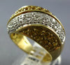 LARGE 1.77CT DIAMOND & AAA YELLOW SAPPHIRE 14KT YELLOW GOLD MULTI ROW WAVE RING