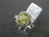 ESTATE 1.65CT GIA FANCY YELLOW DIAMOND 18K TWO TONE GOLD 3D HALO ENGAGEMENT RING