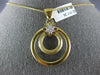 ESTATE .19CT DIAMOND 18KT YELLOW GOLD 3D FLOWER CIRCULAR FUN PENDANT