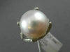 ESTATE LARGE .90CT DIAMOND & AAA SOUTH SEA PEARL 18KT WHITE GOLD ENGAGEMENT RING