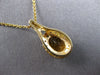 1.57CT DIAMOND & AAA CITRINE 14KT YELLOW GOLD FLOWER TEAR DROP FLOATING PENDANT