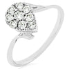 .35CT DIAMOND 14KT WHITE GOLD 3D ROUND CLUSTER PEAR SHAPE CRISS CROSS LOVE RING
