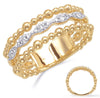 WIDE .18CT DIAMOND 14KT 2 TONE GOLD PAST PRESENT FUTURE 3 STONE ANNIVERSARY RING