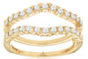 .50CT DIAMOND 14KT YELLOW GOLD ROUND BEZEL PRONG V SHAPE INSERT ANNIVERSARY RING