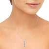 1.0CT DIAMOND 14K WHITE GOLD ROUND 3 STONE JOURNEY SHARED PRONG FLOATING PENDANT