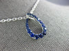 ESTATE .99CT AAA SAPPHIRE 18KT WHITE GOLD 3D OPEN TEAR DROP CLASSIC PENDANT