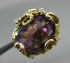 ANTIQUE LARGE 30.16CT DIAMOND & AMETHYST 14K YELLOW GOLD HANDCRAFTED NUGGET RING