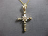 ESTATE LARGE .58CT DIAMOND 14K YELLOW GOLD CLASSIC CROSS FLOATING PENDANT #27883