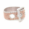 EXTRA LARGE 28.95CT WHITE & PINK DIAMOND 18KT WHITE & ROSE GOLD 3D CUFF BRACELET