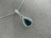 ESTATE .67CT DIAMOND & AAA SAPPHIRE 14KT WHITE GOLD TEAR DROP PEAR SHAPE PENDANT