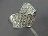 ESTATE LARGE 1.0CT DIAMOND 14KT WHITE GOLD 3D CRISS CROSS MULTI ROW V SHAPE RING