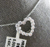 .50CT DIAMOND 14KT WHITE GOLD 3D CLASSIC ROUND OPEN HEART LOVE FLOATING PENDANT