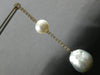 EXTRA LARGE 1.7CT DIAMOND & AAA SOUTH SEA PEARL 18K YELLOW GOLD HANGING EARRINGS