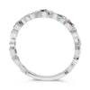 ESTATE LARGE .11CT DIAMOND & AAA RUBY 14K WHITE GOLD INFINITY ETERNITY LOVE RING
