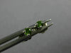 ESTATE SMALL .10CT GREEN DIAMOND 14KT WHITE GOLD 3D CLASSIC ROUND STUD EARRINGS
