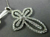 ESTATE LARGE 1.15CT DIAMOND 18KT WHITE GOLD 3D FLOWER CROSS FLOATING PENDADNT