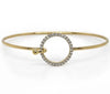 .29CT DIAMOND 18KT YELLOW GOLD 3D ROUND CIRCLE OF LIFE FLEXIBLE BANGLE BRACELET