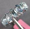 7.79CT AAA AQUAMARINE 14KT WHITE GOLD 3D CLASSIC OVAL ETERNITY ANNIVERSARY RING