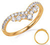 ESTATE .59CT DIAMOND 14K YELLOW GOLD CLASSIC 2 ROW GRADUATING V SHAPE CROWN RING