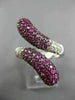 ESTATE WIDE 2.76CT DIAMOND & AAA PINK SAPPHIRE 18K WHITE & BLACK GOLD SNAKE RING