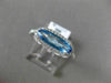 ESTATE 1.56CT DIAMOND & AAA OVAL BLUE TOPAZ 14KT WHITE GOLD HALO FILIGREE RING