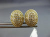LARGE .83CT DIAMOND 14K YELLOW GOLD 3D CLUSTER DOUBLE HALO CLIP ON POST EARRINGS