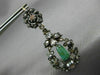 ANTIQUE LARGE 4.0CT DIAMOND & AAA EMERALD 14KT YELLOW GOLD & SILVER 3D EARRINGS