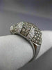 ESTATE LARGE 3.50CT WHITE & CHOCOLATE FANCY DIAMOND 14K WHITE GOLD 3D FLAME RING