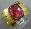 ESTATE LARGE 5.15CT DIAMOND & AAA TOURMALINE 14K YELLOW GOLD COCKTAIL RING 17219