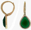 DIAMOND & AAA GREEN AGATE 14KT ROSE GOLD TEAR DROP LEVERBACK CHANGING EARRINGS