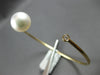 .06CT DIAMOND & AAA SOUTH SEA PEARL 14K YELLOW GOLD FLEXIBLE FUN BANGLE BRACELET