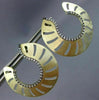 ESTATE LARGE .83CT DIAMOND 14KT YELLOW GOLD ETOILE CIRCULAR OPEN FLAME EARRINGS